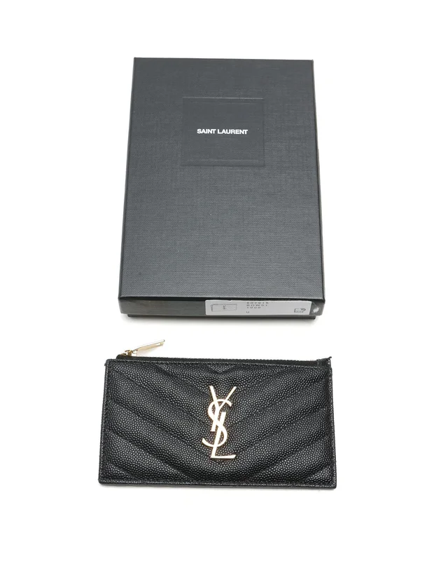 Saint Laurent Cassandre Card Holder in Caviar leather from A Retro Tale, photo 2 of 2