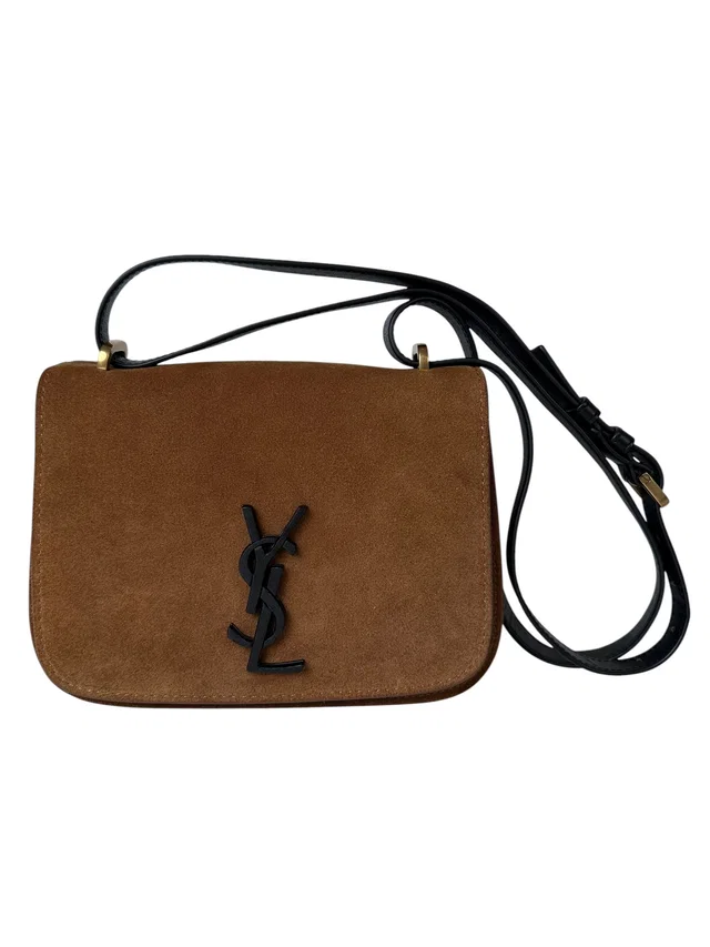 Saint Laurent Spontini Brown Suede Bag in Brown Suede from Luxury Promise