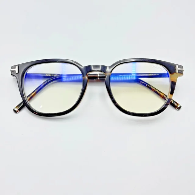 Tom Ford Eyeglasses Frames Private Tf6109-P-B 062 Black Brown Horn Square 49mm in black|brown|red from Poshmark