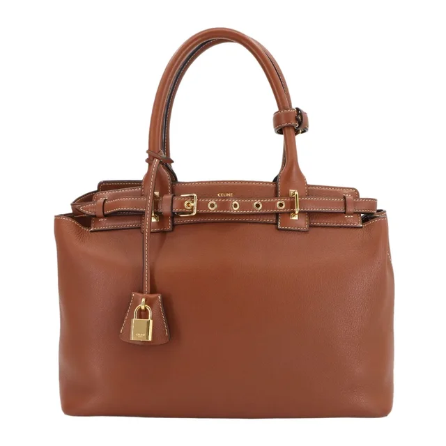 Celine Conti Tote Bag Leather Tan Gold in Brown Leather from The Reluxe