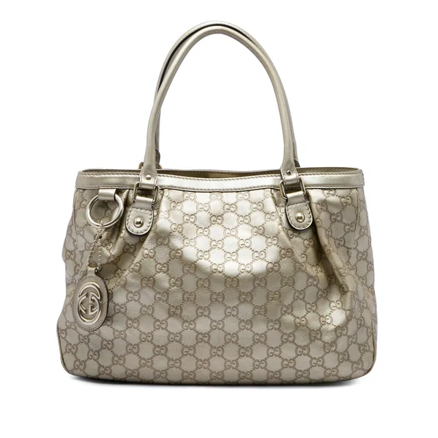 Gold Gucci Guccissima Sukey Tote in Gold Leather from Designer Revival