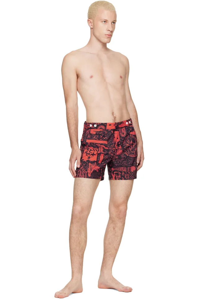 Vivienne Westwood Orange Classic Boxer Swim Shorts, photo 4 of 4 from SSENSE
