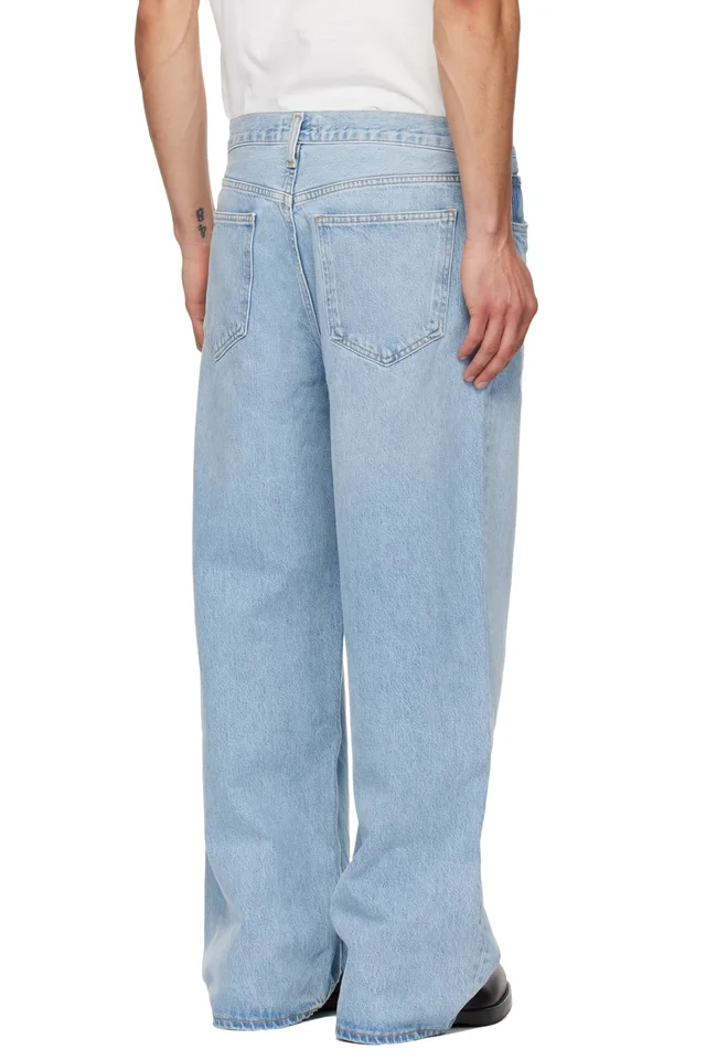 AGOLDE Blue Low Slung Baggy Jeans, photo 3 of 4 from SSENSE