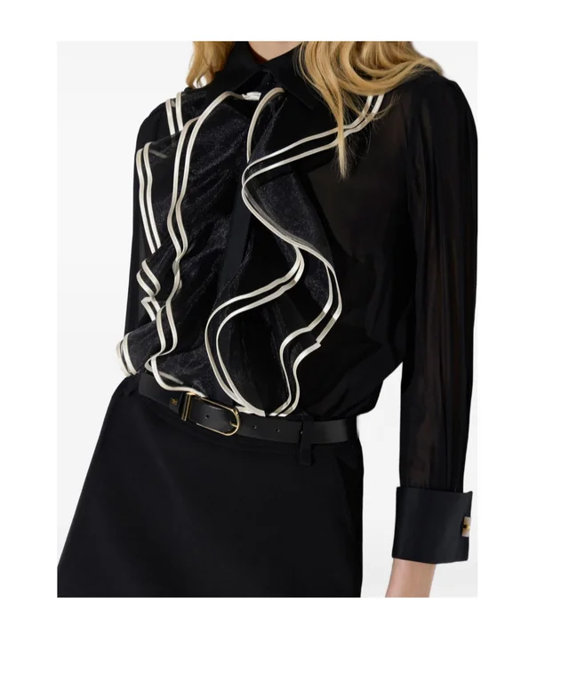Elisabetta Franchi Ruffled Trim Shirt, photo 4 of 5 from SENSER
