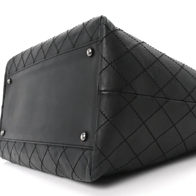 Chanel Stitched Large Shopping Tote Black in Black Calfskin from FASHIONPHILE, photo 9 of 9