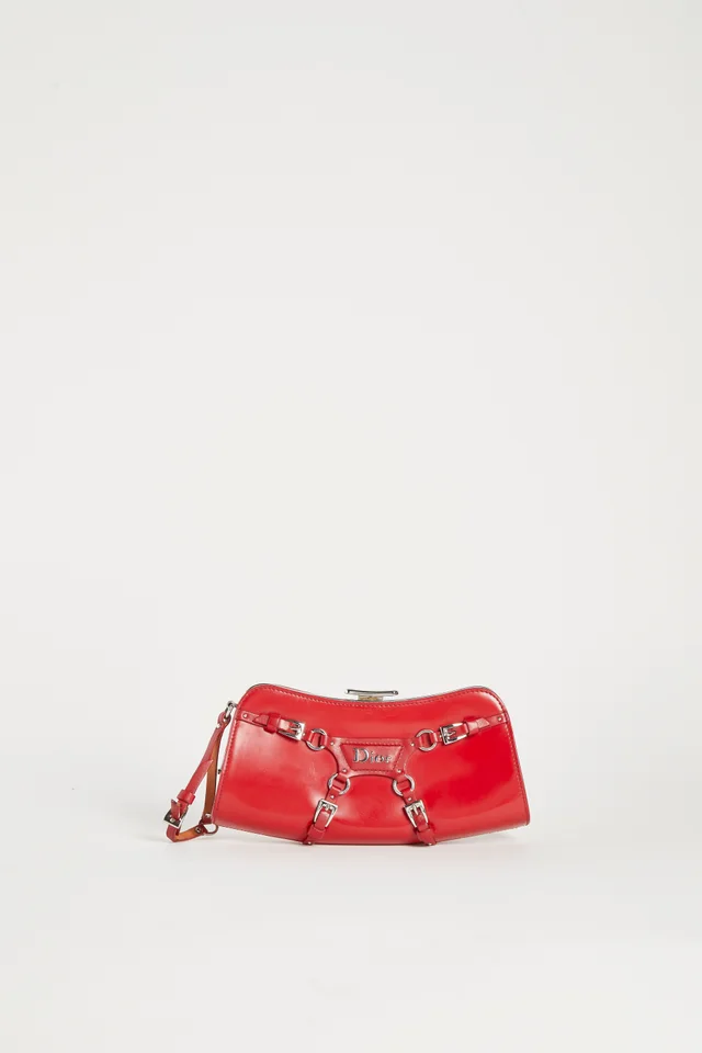 Dior Galliano Red Bondage Purse from Break Archive