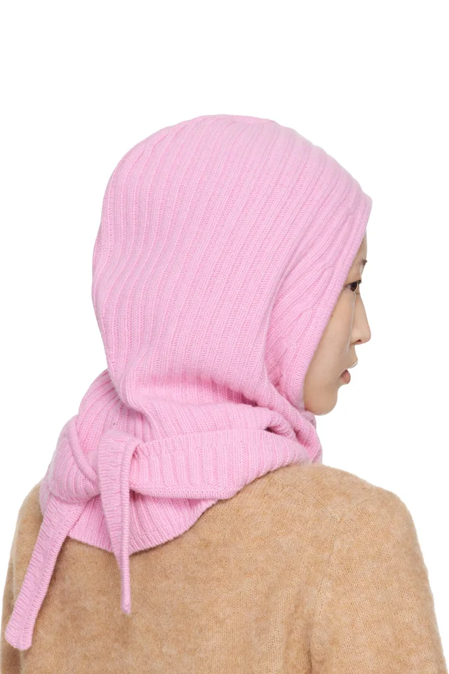 GANNI Pink Wool Mix Balaclava, photo 3 of 3 from SSENSE