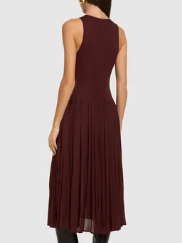 16arlington Midi dress with round neckline in 80% Acetate, 20% Polyamide, photo 3 of 5 from LUISAVIAROMA