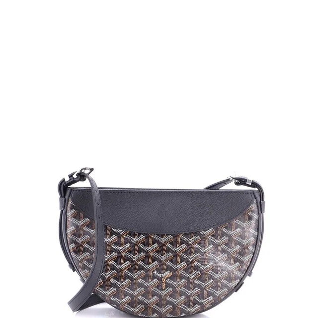 Goyard Hirondelle Shoulder Bag Coated Canvas and Leather in black Coated canvas from Rebag