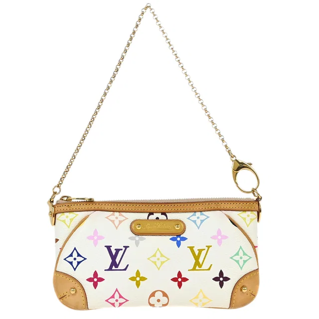 Louis Vuitton 2011 White Multicolor Pochette Milla MM Handbag M60096 in White Canvas from AMORE Vintage Tokyo