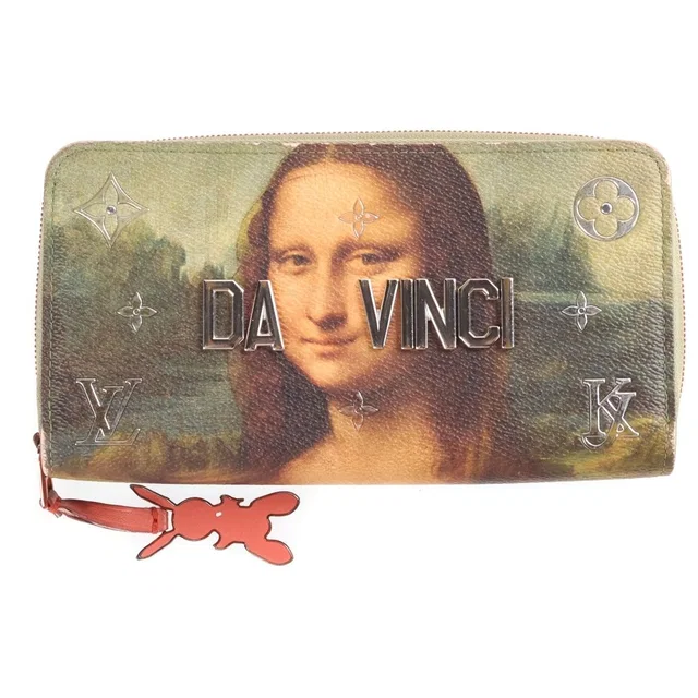 Louis Vuitton Jeff Koons Monogram Clemence Masters Collection Mona Lisa Zippy in Clemence leather from The Reluxe