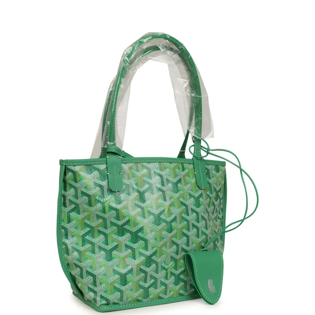 Goyard Goyardine Anjou Meadow Green Mini Bag Palladium Hardware in Green Calfskin from Madison Avenue Couture, photo 2 of 2