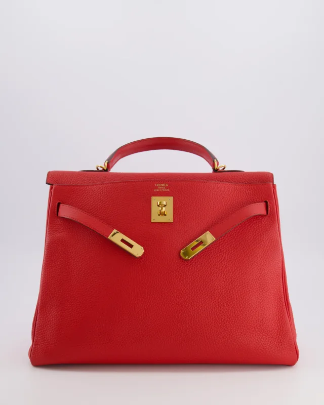Hermès Kelly 35 Retourne Bag in Red Clemence leather from Sellier, photo 4 of 21