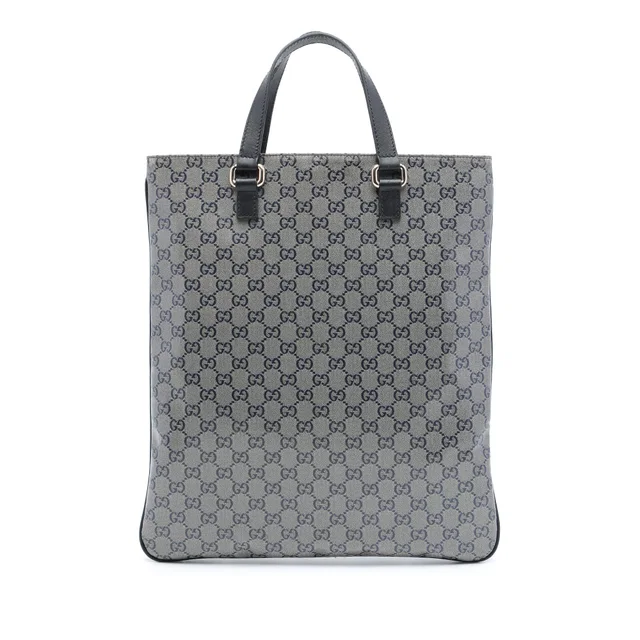 Gray Gucci GG Crystal Tote in Grey Coated canvas from Designer Revival
