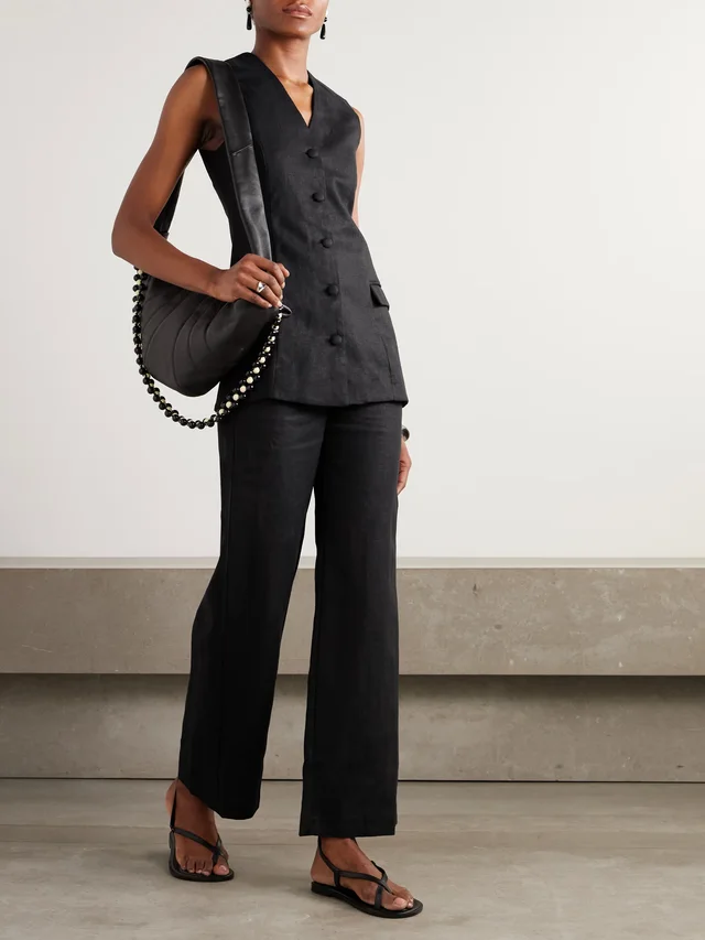 FAITHFULL Eloise linen vest in Black, photo 2 of 2 from NET-A-PORTER (Canada)