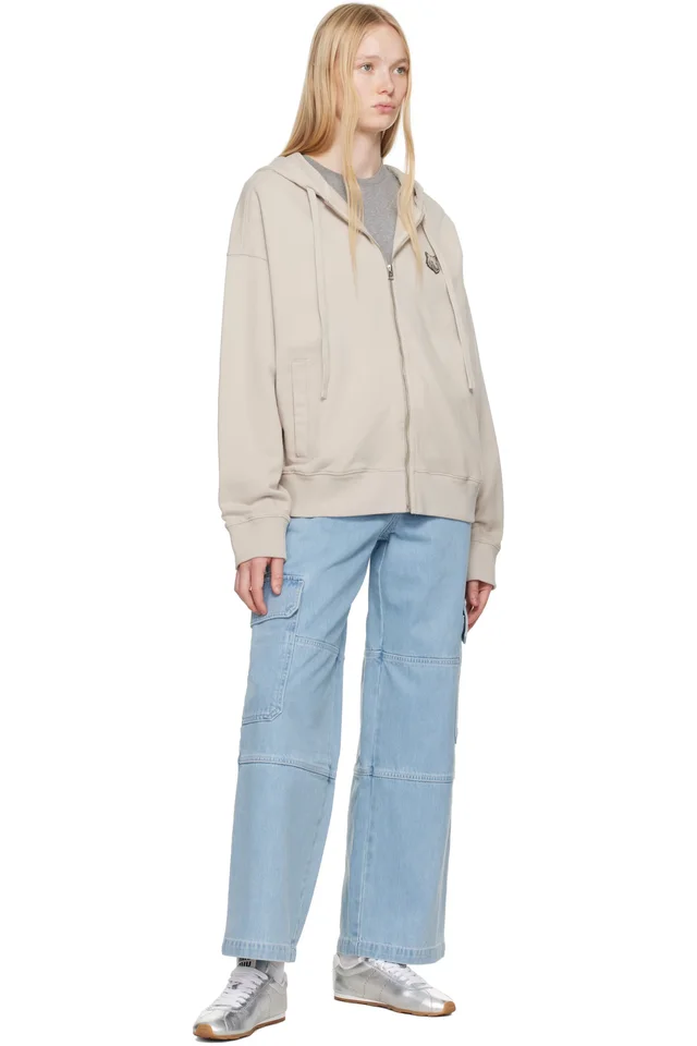 Maison Kitsuné Blue Belted Utility Denim Cargo Pants, photo 4 of 4 from SSENSE