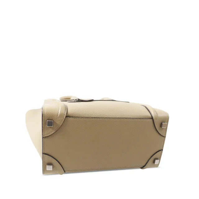 Celine Micro Drummed Calfskin Luggage Tote in neutral|white Calfskin from Her-Age, photo 3 of 12