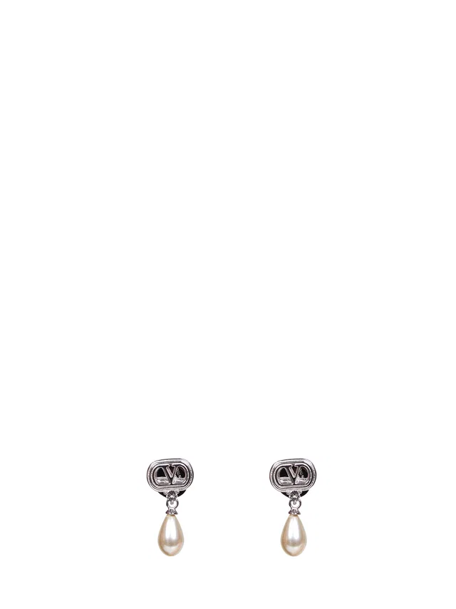 Valentino Garavani Ovalette Earrings — Silver Crystal in Silver from HEWI