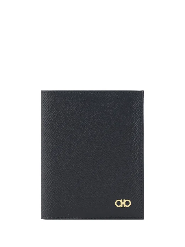 Ferragamo Revival Card Case — Black Calf Leather Bos Taurus Cases in Black Calfskin from HEWI