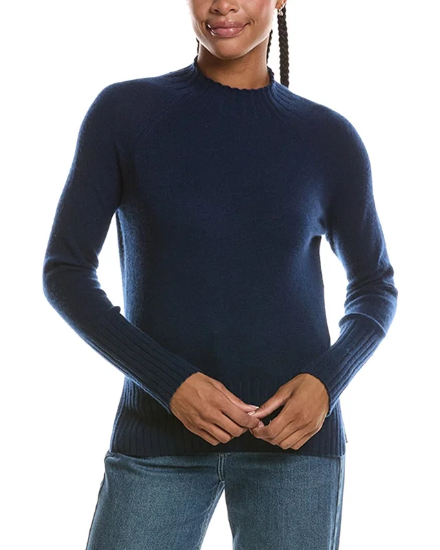 Forte Cashmere Basic Trim Low Funnel 100% Cashmere Pullover, image 1 of 1 from Gilt