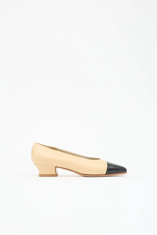 Chanel Leather Almond Toe Pump in Leather from VSP Consignment