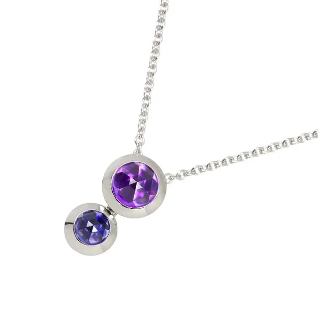 Tiffany & Co. Amethyst Iolite Necklace 18K White Gold 750 90317822 in White from Luxury Promise
