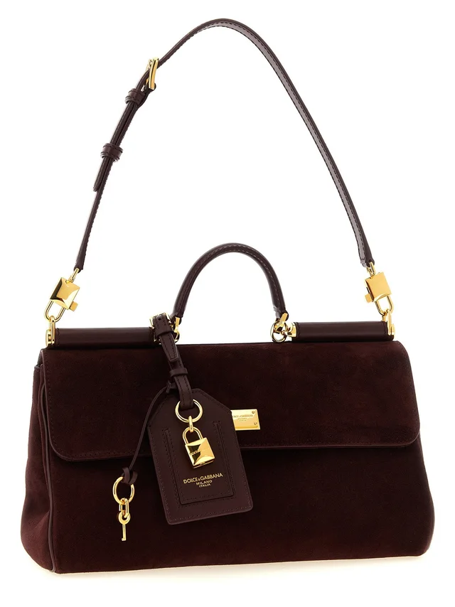 Dolce & Gabbana My Sicily Top Handle Bag — Burgundy Suede Body in Burgundy Suede from HEWI, photo 2 of 2