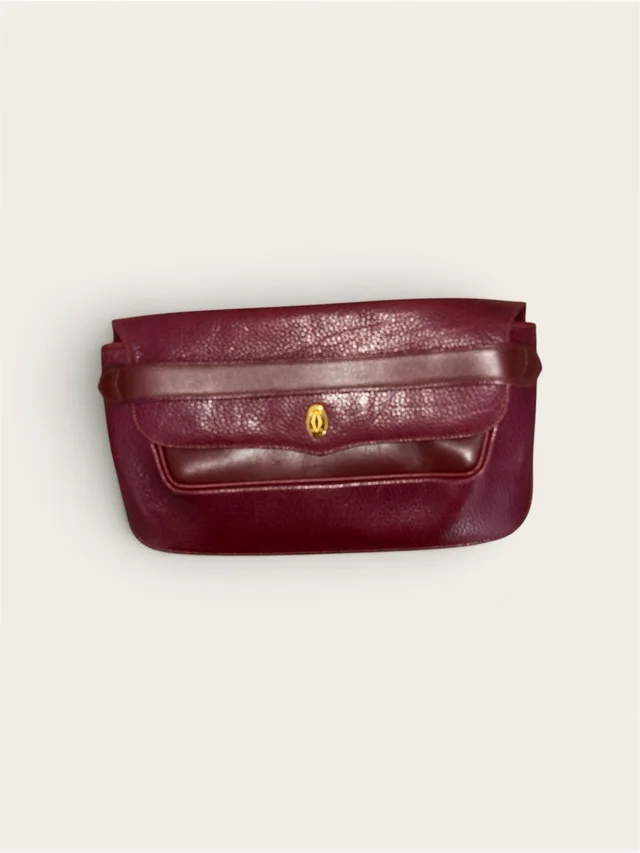 Cartier Plum Leather Wallet With Gold Plaque in gold|red Leather from Poshmark