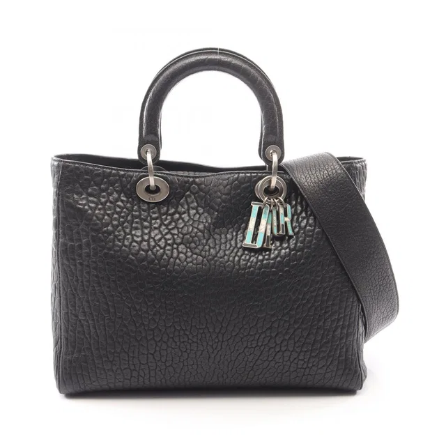 Dior Diorissimo Medium 2-Way Black Tote Bag in Black Calfskin from The Reluxe
