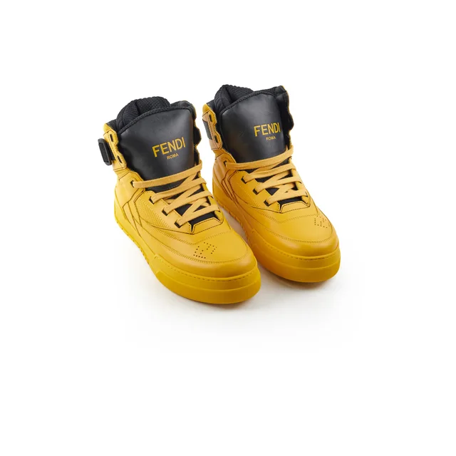 Gucci Fendi Yellow Men's Sneakers Size 8 in Yellow from The Purse Affair