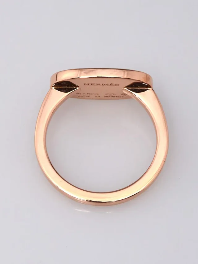 Hermès 18k Pink Gold Diamond Chaine d'Ancre Verso Ring Size 6.5 in Pink from Yoogis, photo 5 of 5