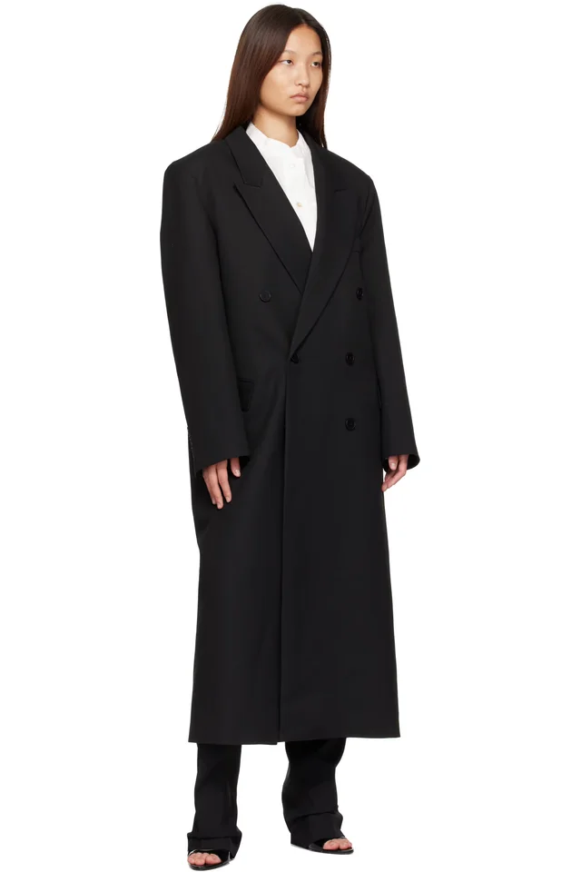 The Frankie Shop Black Jane Long Coat, photo 4 of 4 from SSENSE