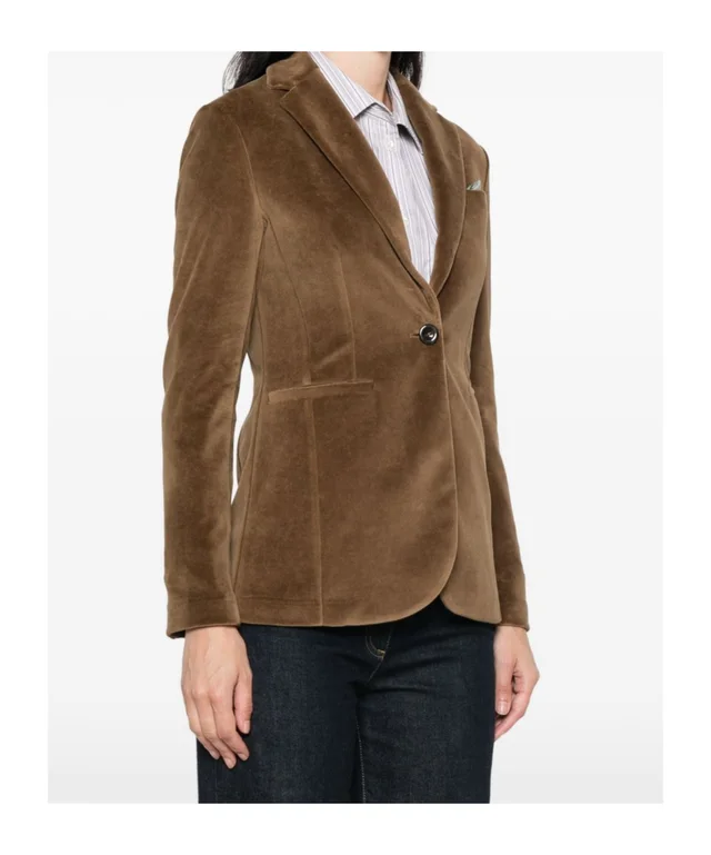 Circolo 1901 velvet-effect single-breasted blazer, photo 2 of 4 from SENSER
