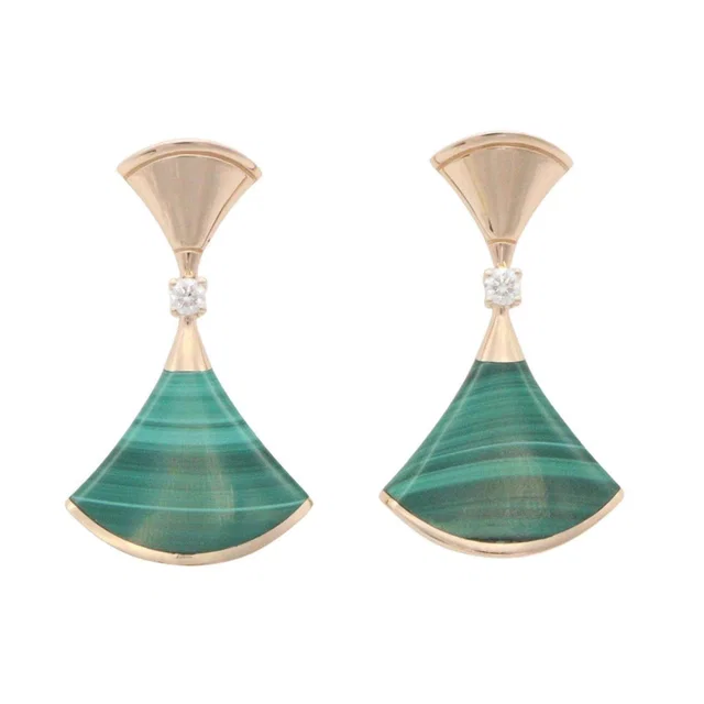 Bvlgari Diva Dream K18PG Diamond Malachite Earrings from LuxUness
