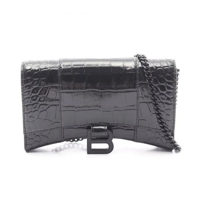 Balenciaga Hourglass Embossed Shoulder Bag Leather Black in black Leather from Poshmark, photo 1 of 1