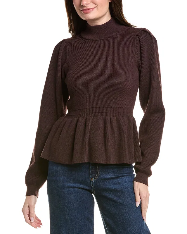 English Factory Peplum Waist Wool-Blend Top, image 1 of 1 from Gilt