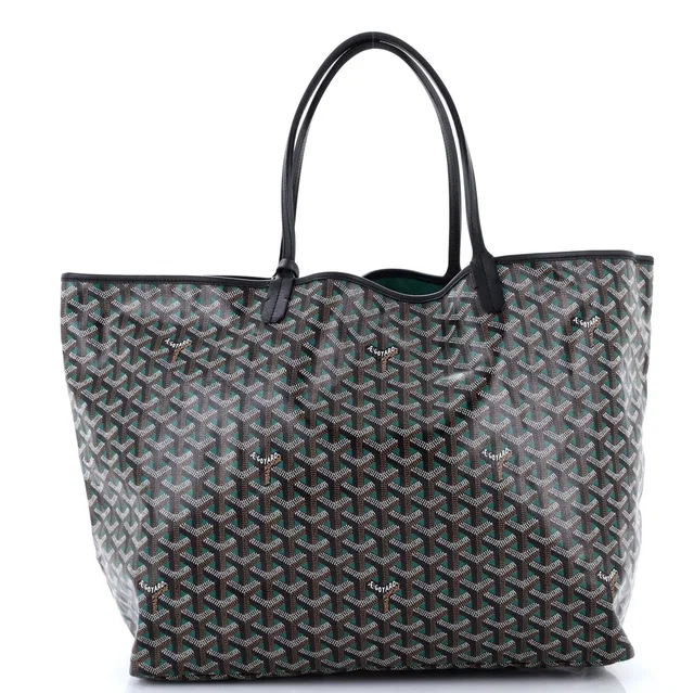 Goyard Saint Louis Tote Claire Voie Coated Canvas GM in green Coated canvas from Rebag