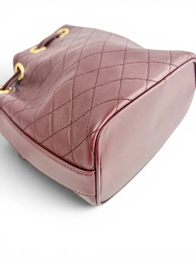 Saint Laurent Bucket Drawstring in Burgundy Leather from Season 2 Consign, photo 3 of 4