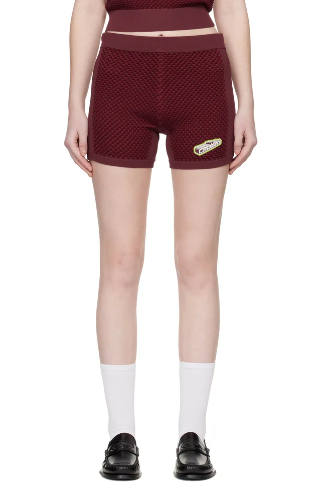 Casablanca Burgundy Bubble Jacquard Shorts, image 1 of 1 from SSENSE