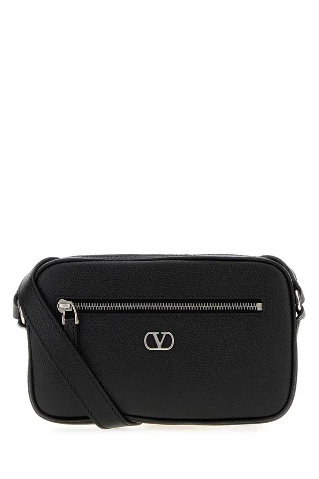 Valentino Garavani Vlogo Crossbody Bag — Black in Black Leather from HEWI