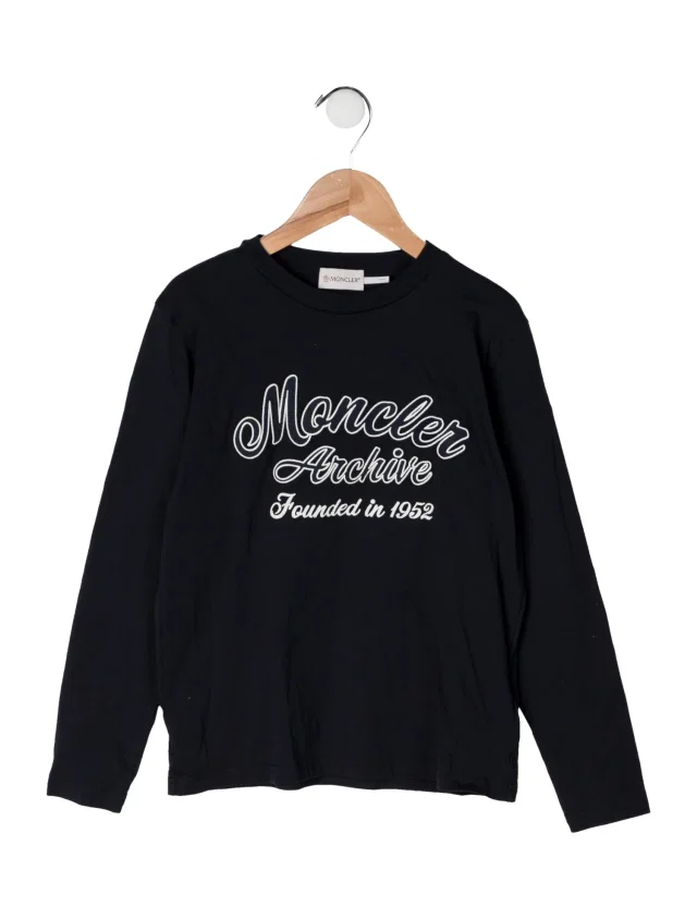 Moncler Cotton Long Sleeve T Shirt in blue from The RealReal