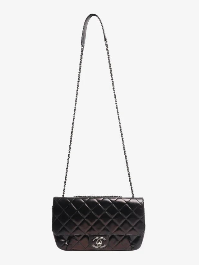 Chanel Black 2015 lambskin quilted flap bag in Black Lambskin from Sign of the Times, photo 2 of 7