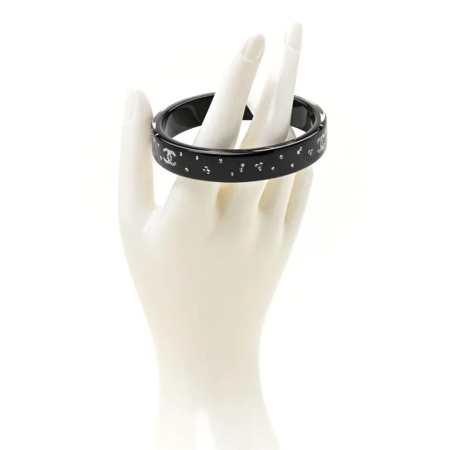 Chanel Crystal CC Bangle Black in Black Resin from FASHIONPHILE, photo 2 of 4