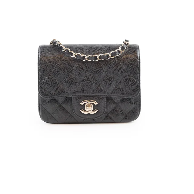 Chanel Caviar Mini Square Black in Black Caviar leather from The Purse Affair