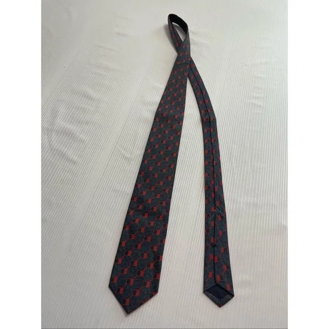 Giorgio Armani Vintage 90s Geometric Grey Orange Necktie Tie in blue from Poshmark