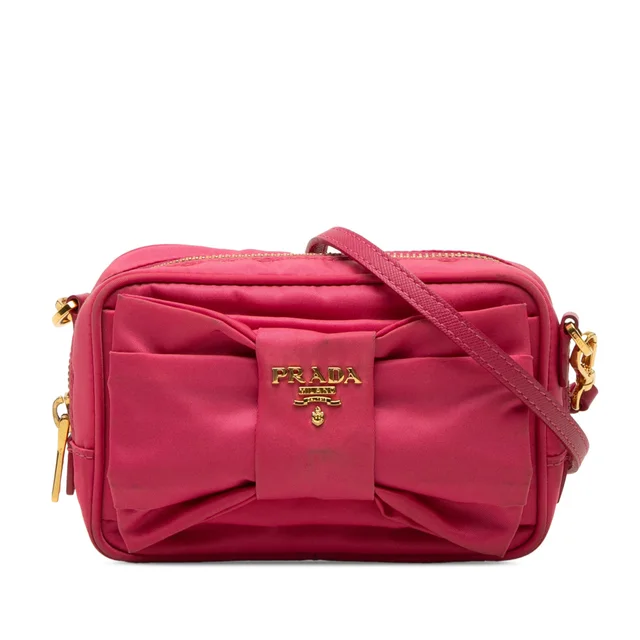Pink Prada Tessuto Fiocco Bow Camera Bag in Pink Nylon from Designer Revival, photo 1 of 1