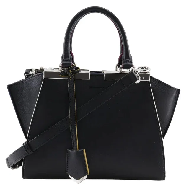 Fendi Petite 3jours Leather Black Bag in Black Leather from HEWI