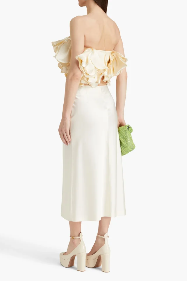 Magda Butrym Appliquéd Devoré Bustier Top in Cream, photo 3 of 4 from THE OUTNET