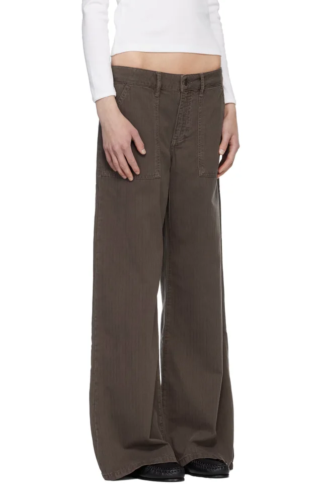 JEANERICA Brown Guell Trousers, photo 2 of 4 from SSENSE