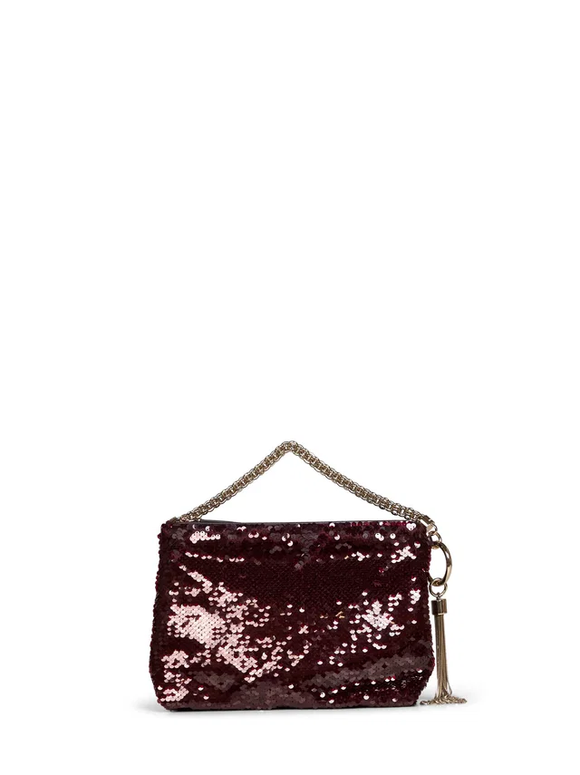 Jimmy Choo Clutch — Burgundy Polyester in Burgundy Leather from HEWI